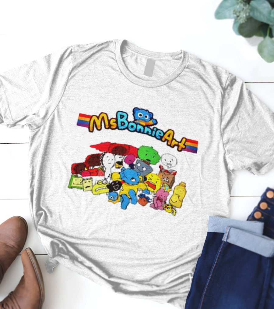 Ms Bonnie Art Colorful Character Collection Illustrator And Voice Actor T-Shirt