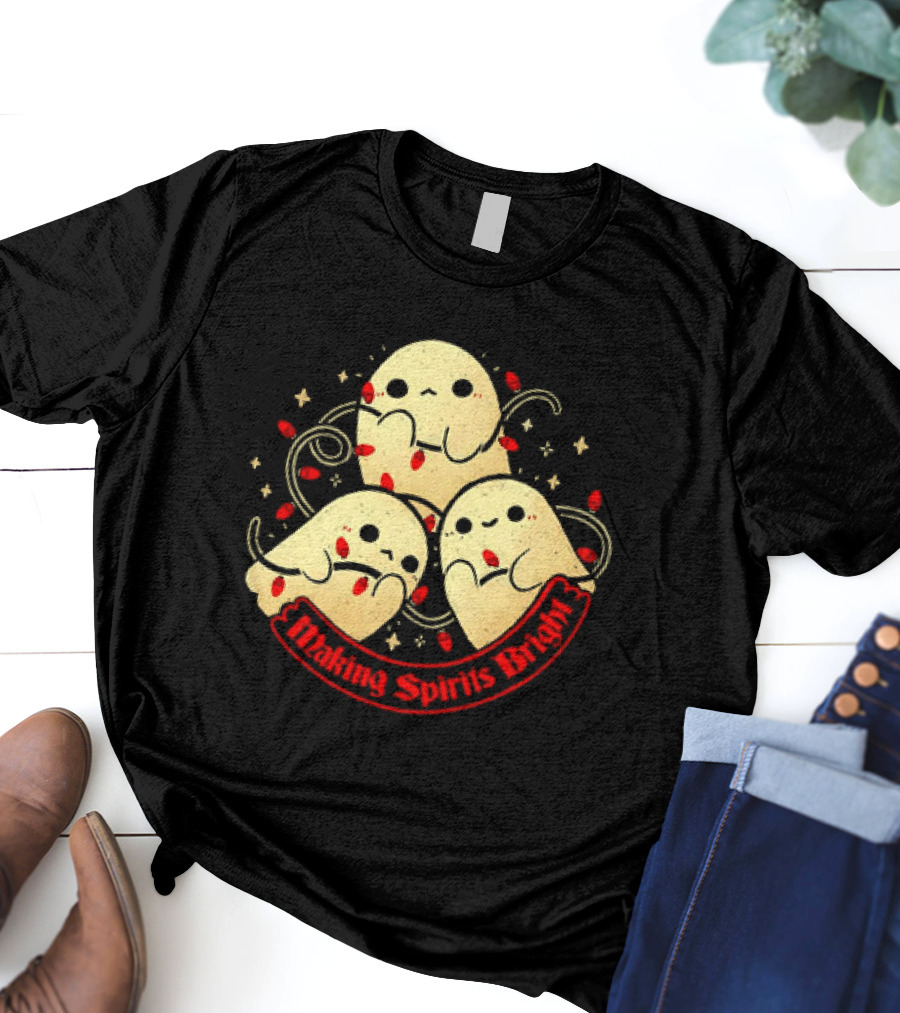 Making Spirits Bright Cute Ghosts T-Shirt