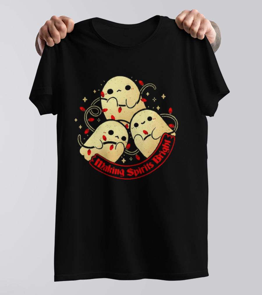 Making Spirits Bright Cute Ghosts T-Shirt