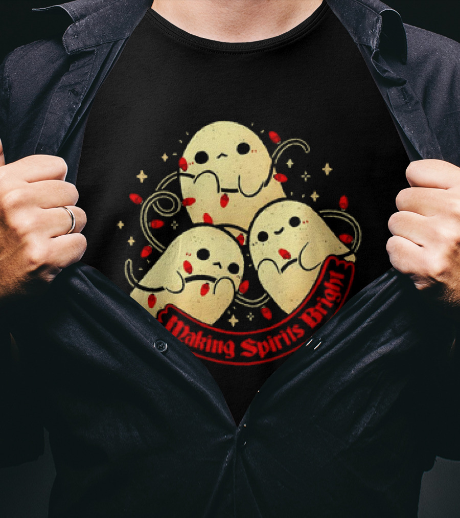 Making Spirits Bright Cute Ghosts T-Shirt