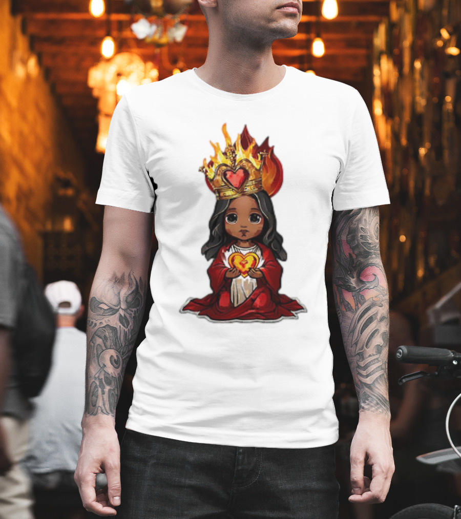 Santo Nino Icon With Flaming Heart And Crown In Philippines T-Shirt