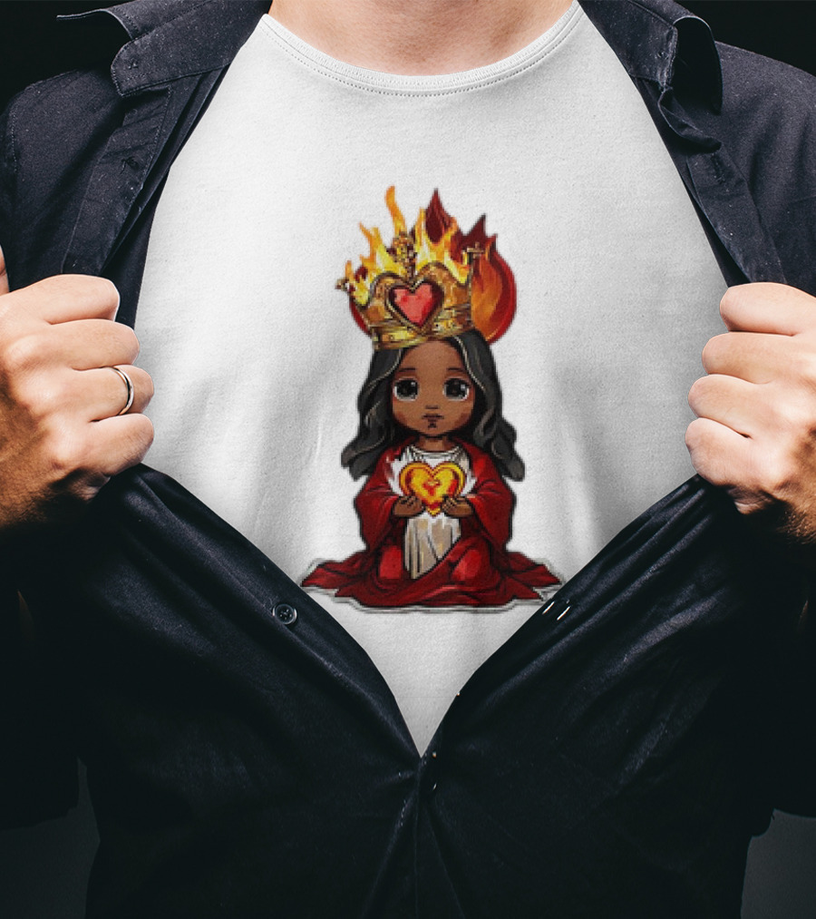 Santo Nino Icon With Flaming Heart And Crown In Philippines T-Shirt