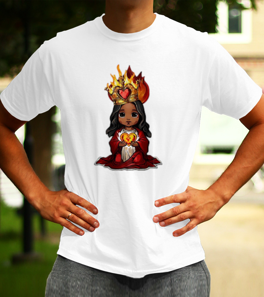 Santo Nino Icon With Flaming Heart And Crown In Philippines T-Shirt