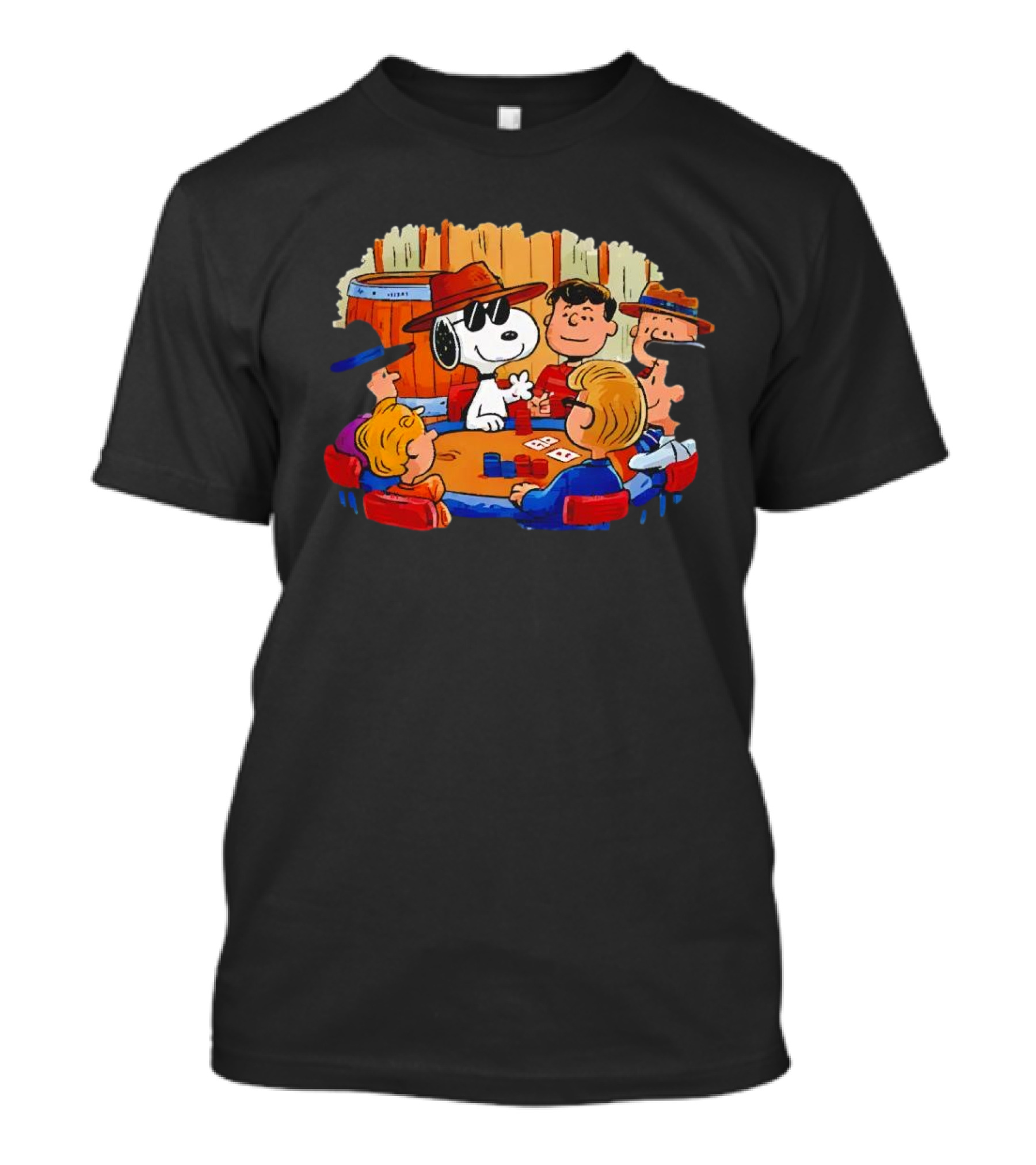 Snoopy And Friends Playing Poker Peanuts Characters T-Shirt