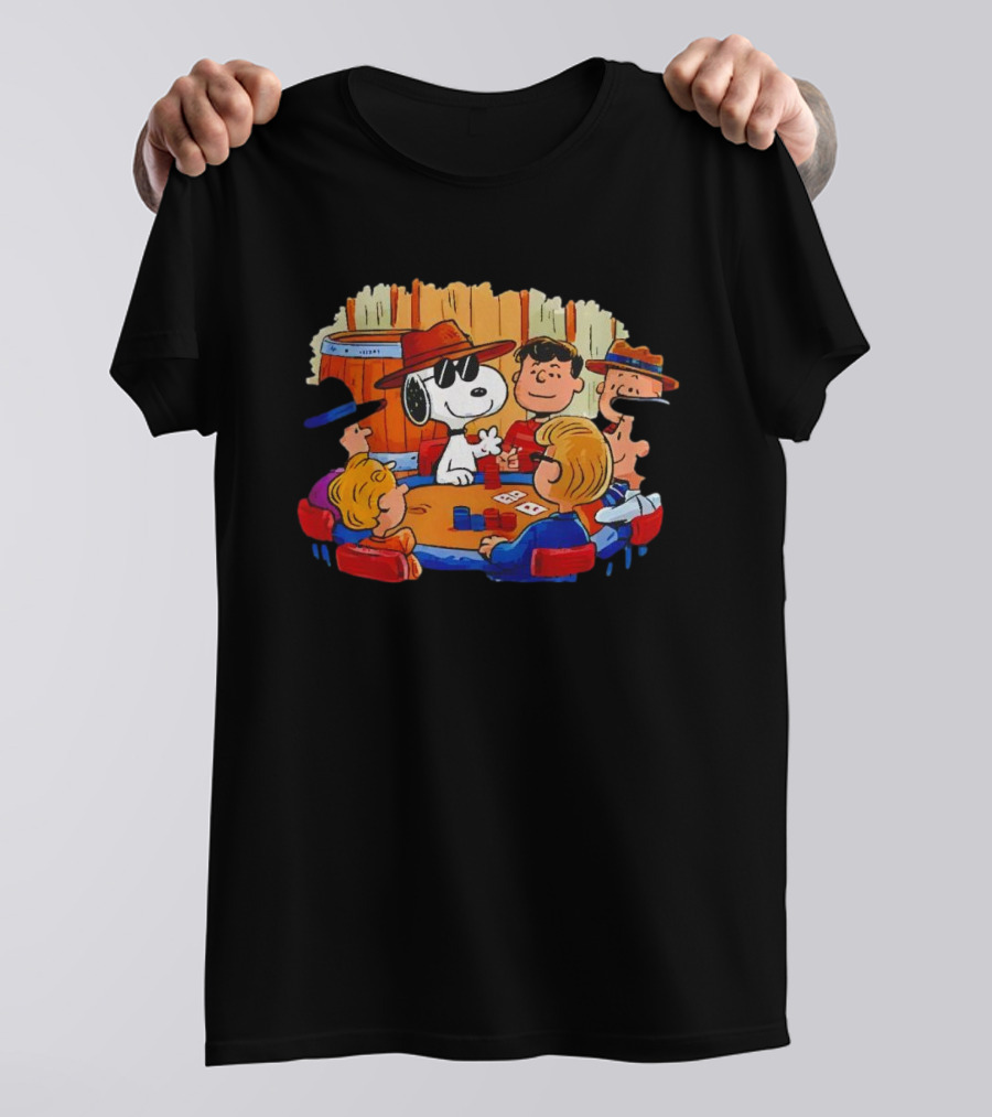 Snoopy And Friends Playing Poker Peanuts Characters T-Shirt