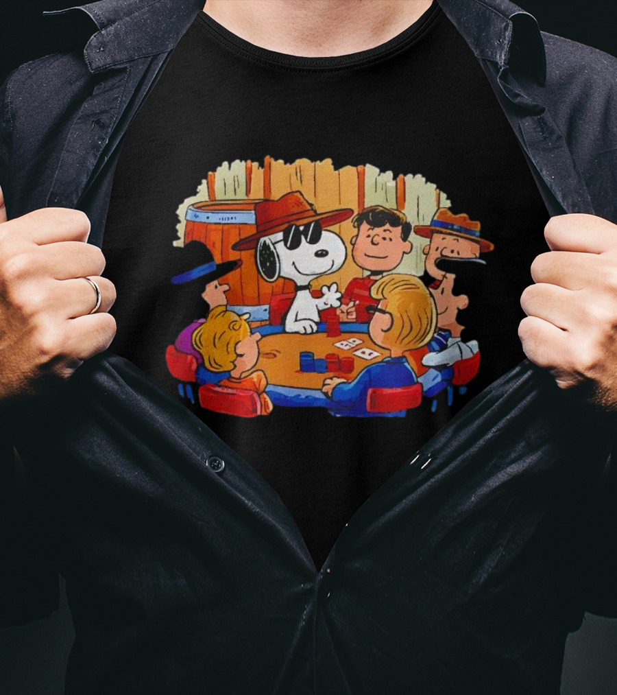 Snoopy And Friends Playing Poker Peanuts Characters T-Shirt