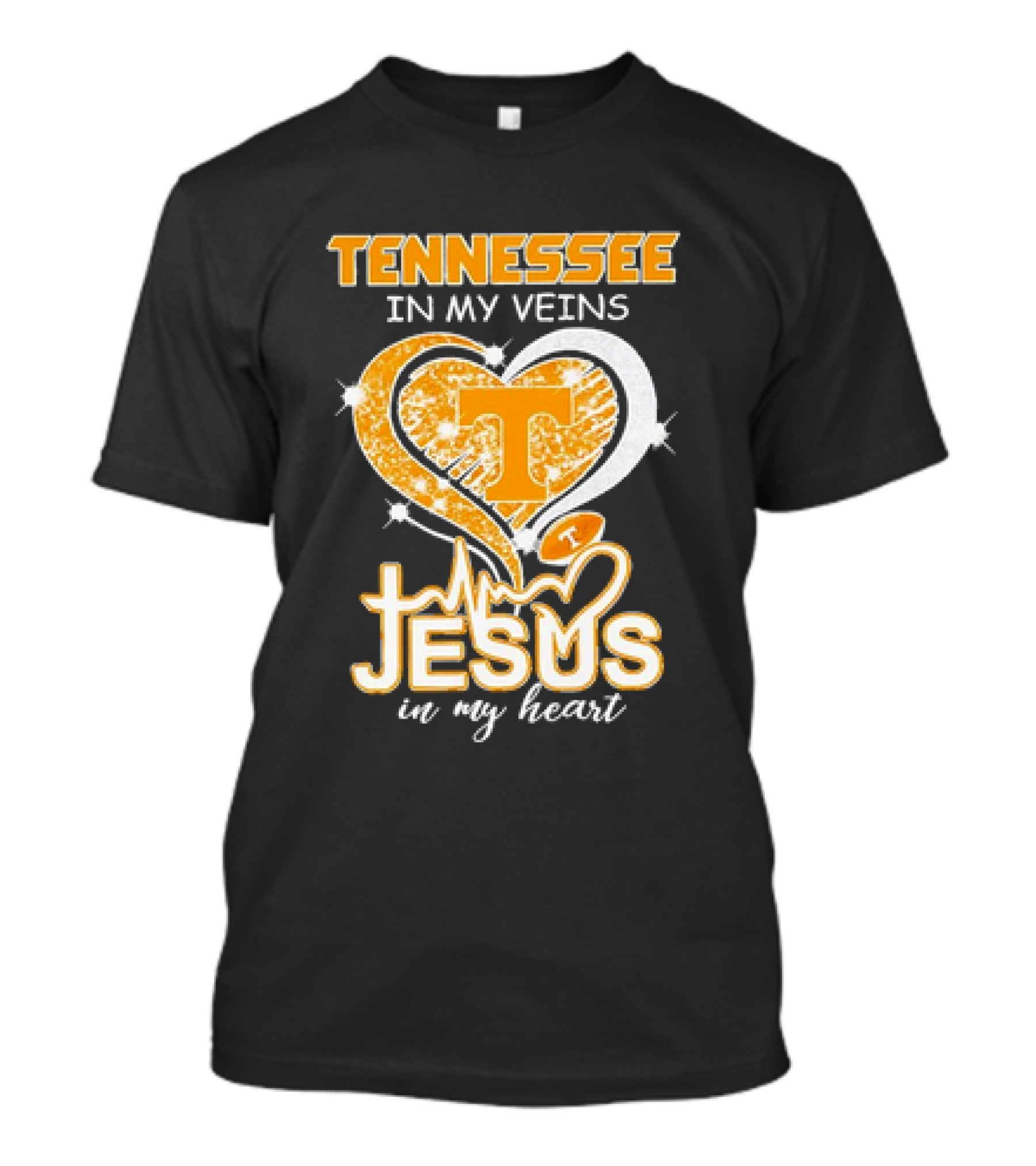 Tennessee In My Veins T Jesus In My Heart Vols Football T-Shirt