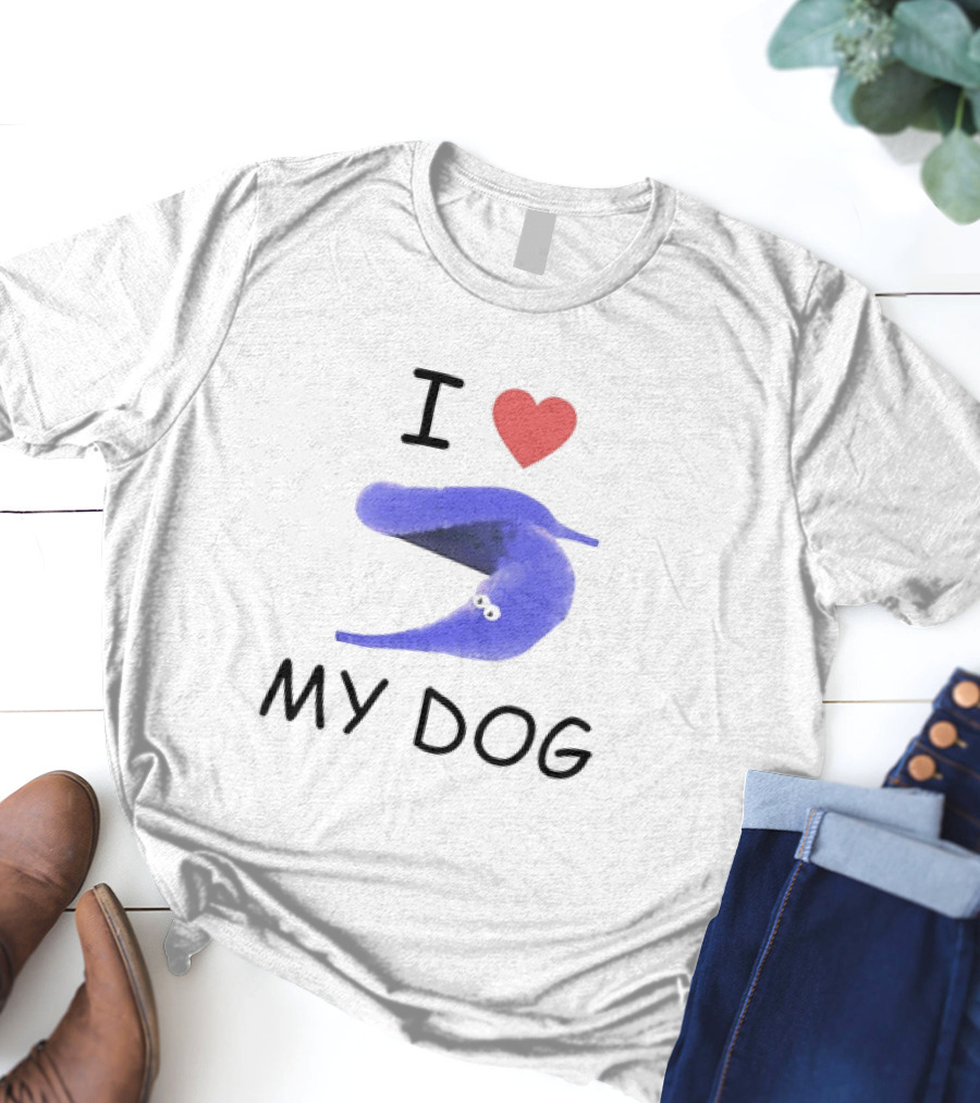 I Love My Dog Silly Worm T-Shirt