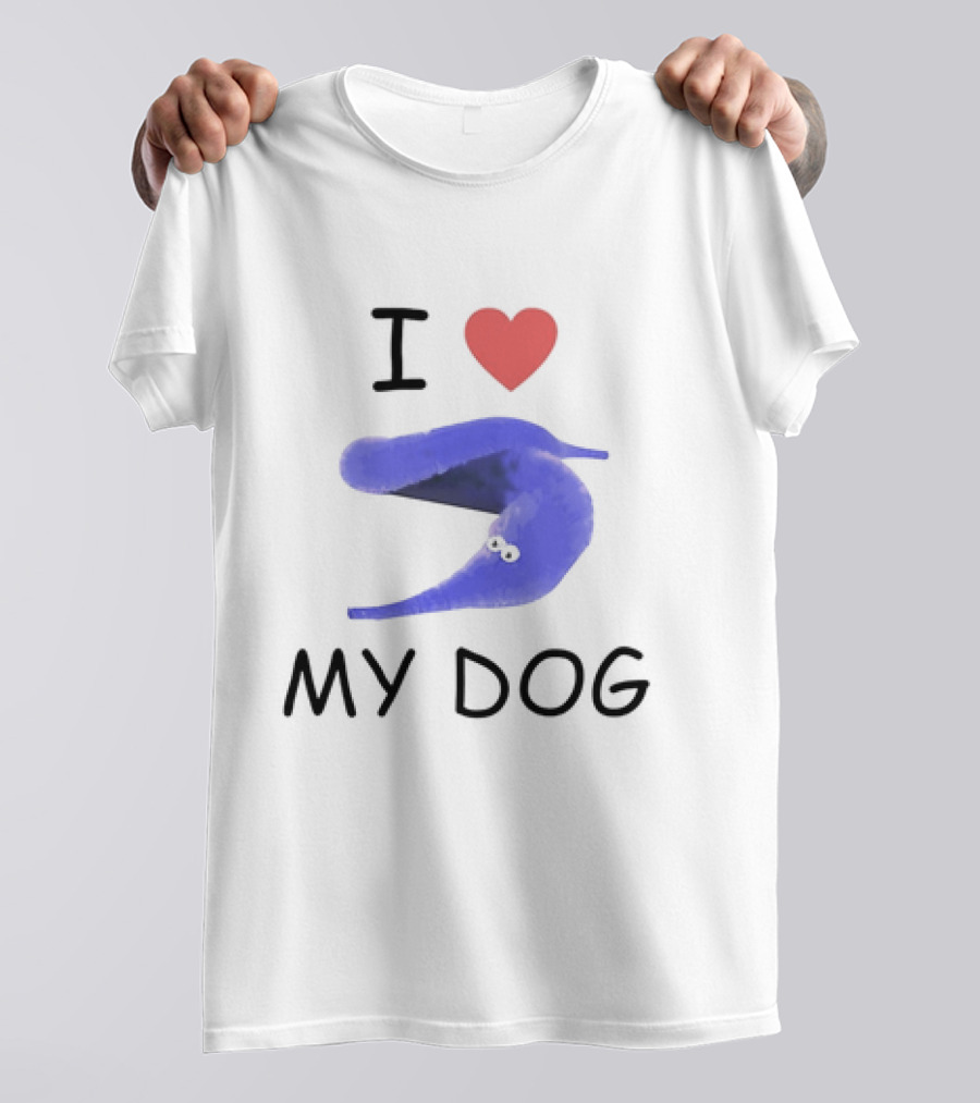I Love My Dog Silly Worm T-Shirt