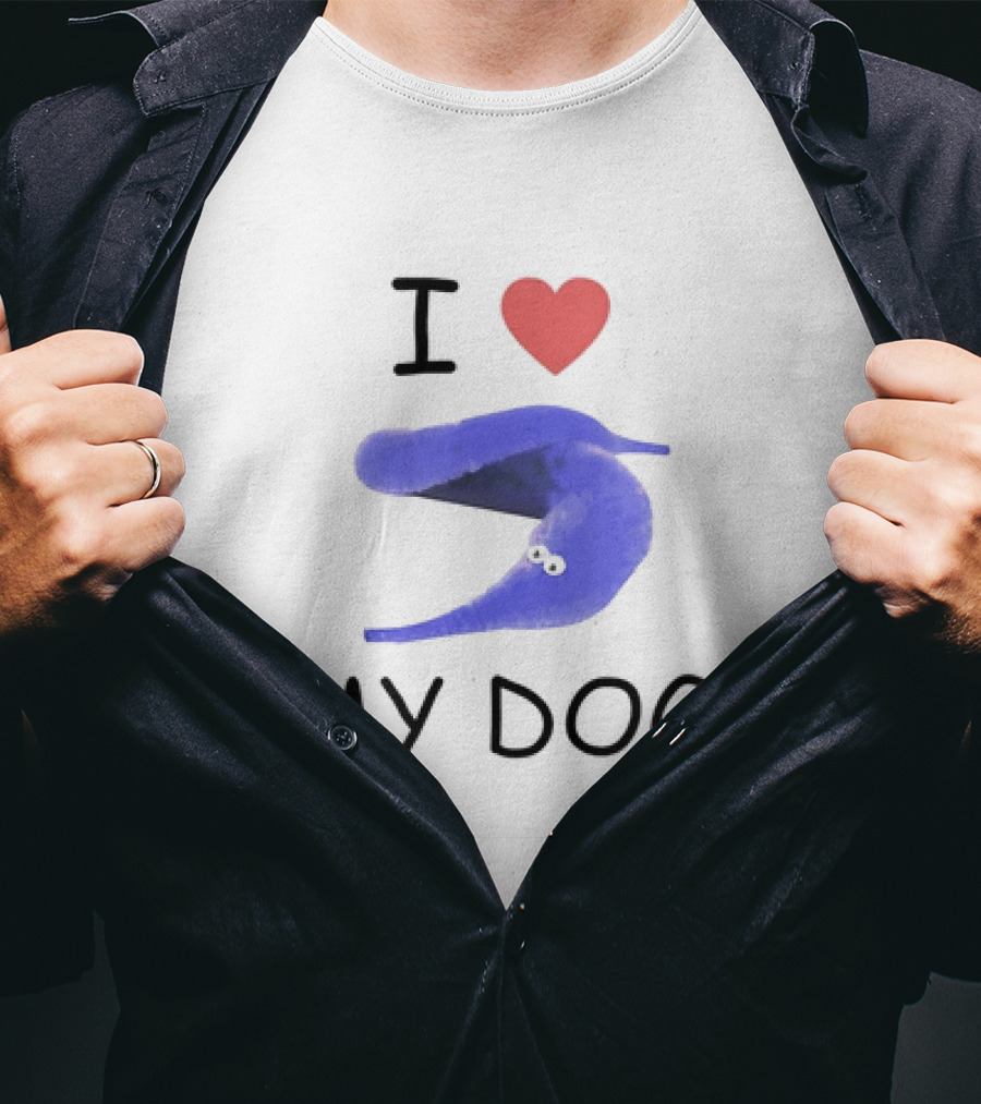 I Love My Dog Silly Worm T-Shirt