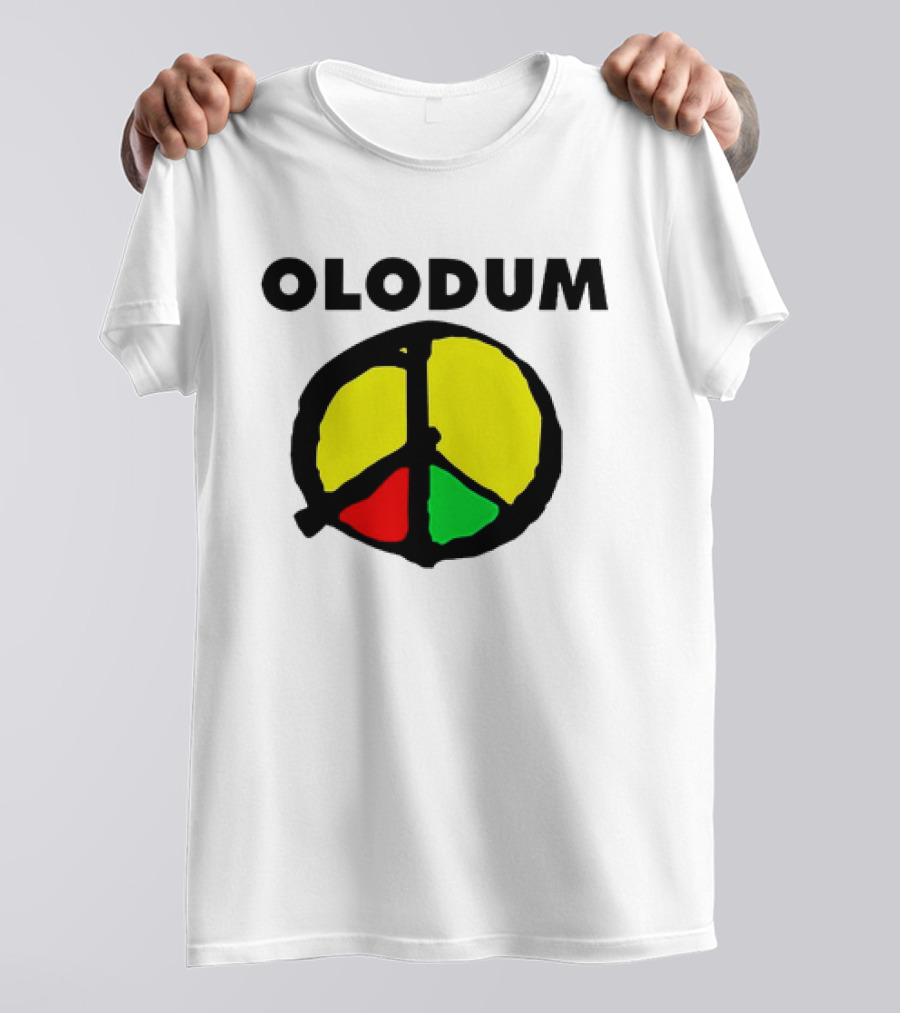 Olodum Peace Symbol With Red Yellow Green Segments T-Shirt
