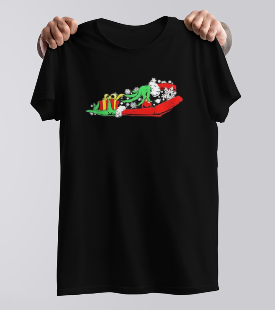 Kentucky Kentuckian Sleigh With Green Hand And Gifts Snowflakes T-Shirt