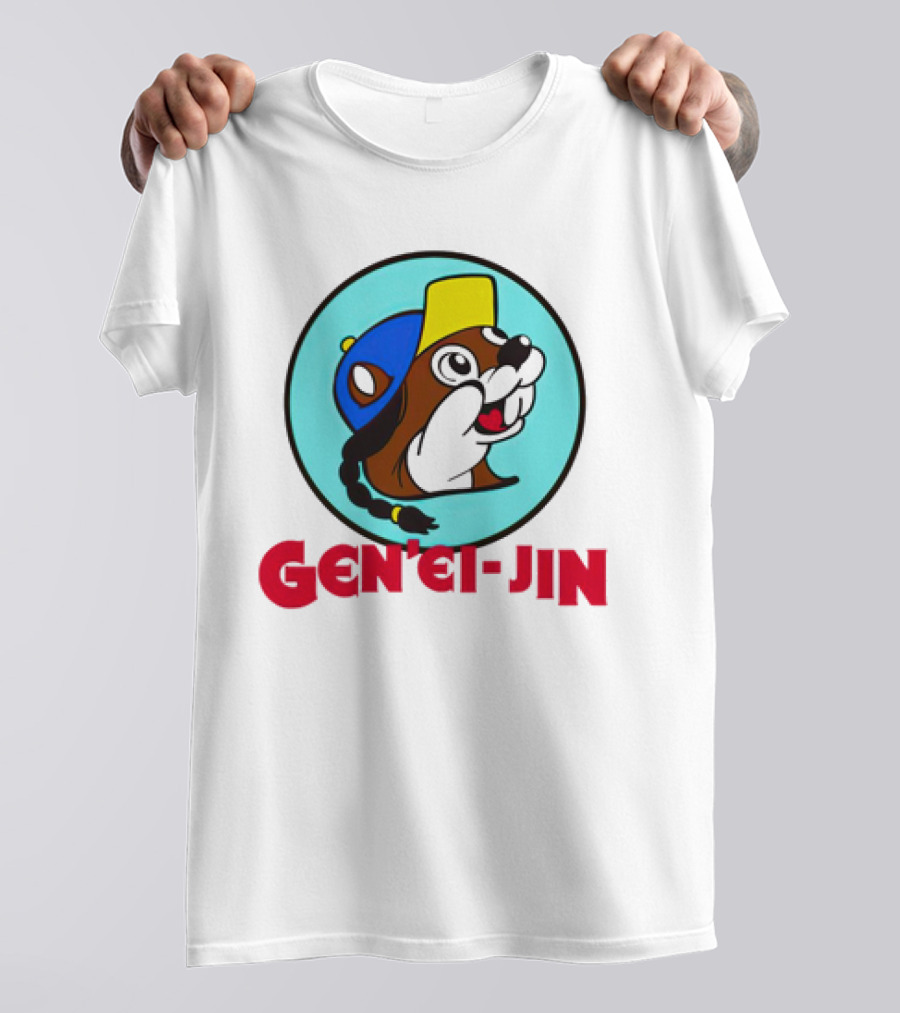 Buc-Ees Gen'ei-Jin Cap-Wearing Beaver Circle T-Shirt