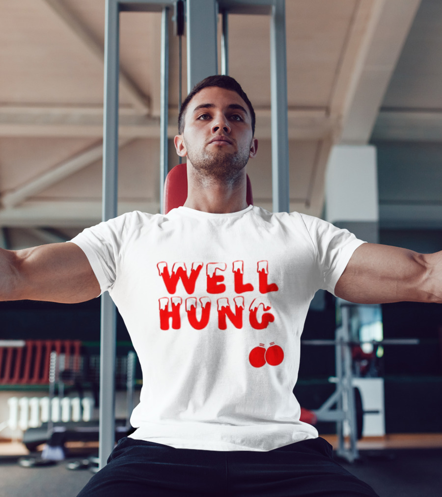 Well Hung Red Christmas Balls Snow-Capped Letters T-Shirt