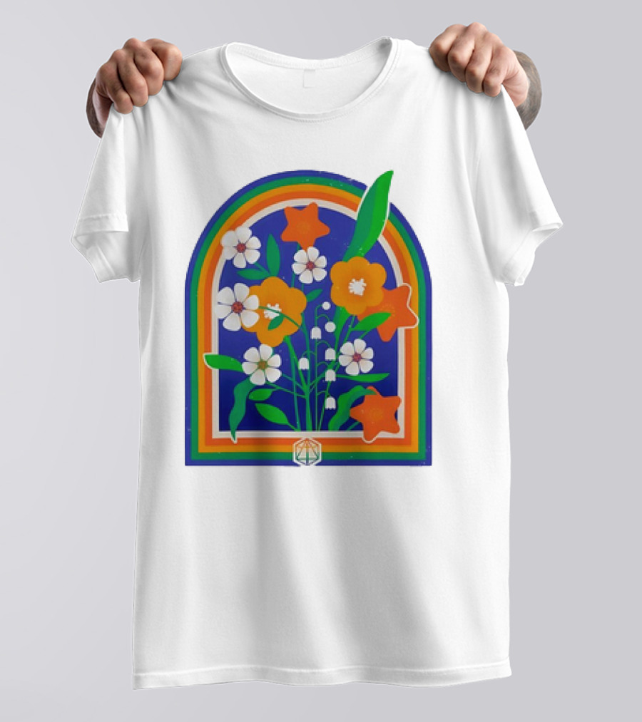 Critical Role Hope Blooms Floral Design Rainbow Border Blossoms T-Shirt