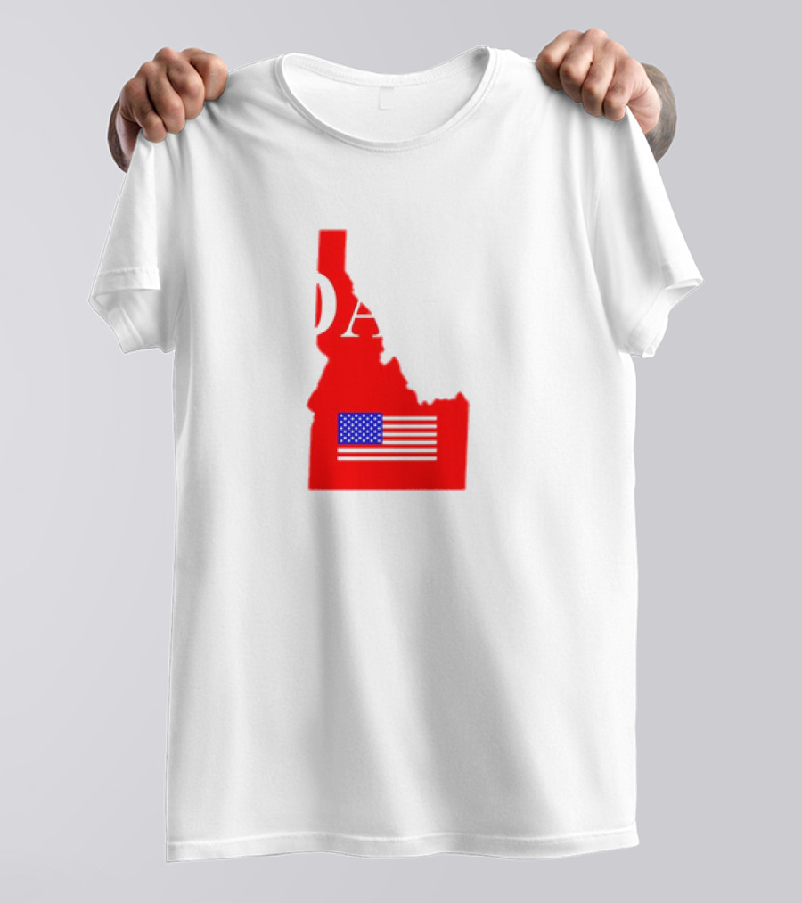 Don’t California My Idaho Red State Outline With American Flag T-Shirt