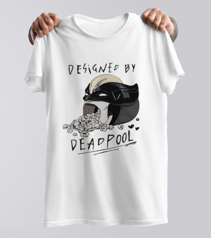 Marvel Designed By Deadpool Popcorn Vintage T-Shirt