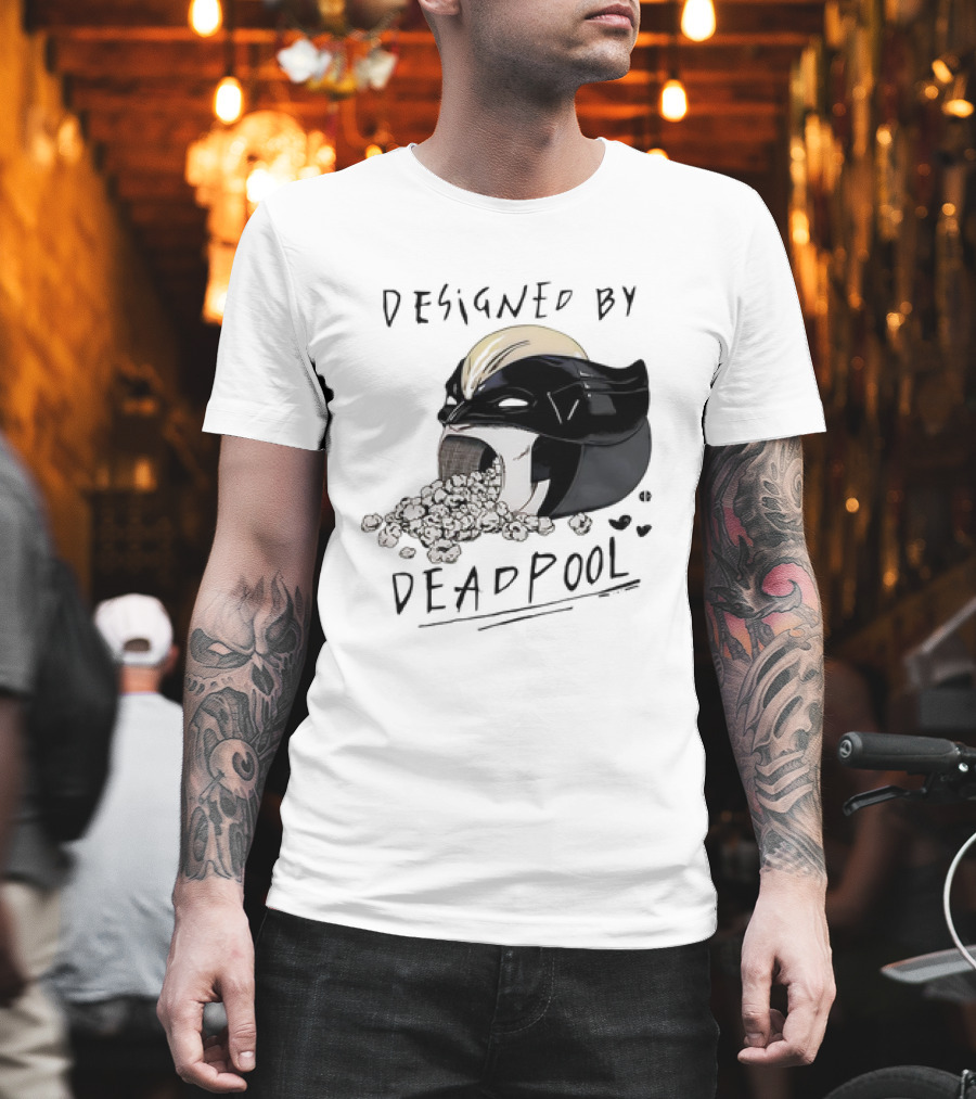 Marvel Designed By Deadpool Popcorn Vintage T-Shirt