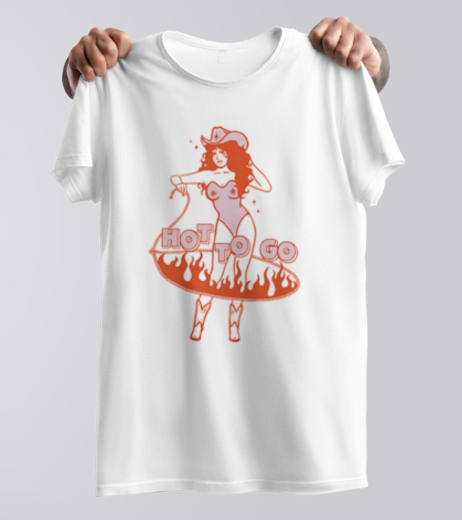 Hot To Go Cowgirl Flames And Lasso T-Shirt