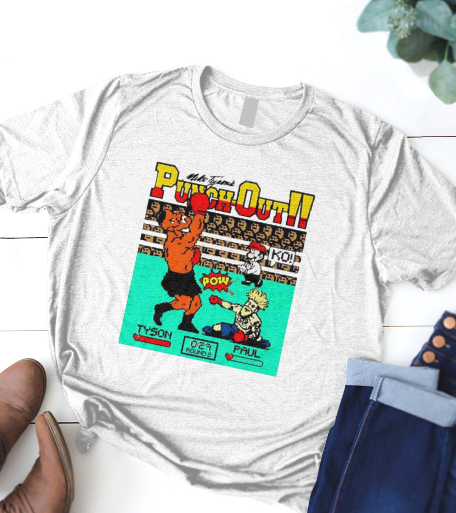 Mike Tyson’s Punch-Out KO Tyson POW Paul Round 2 Retro Game Boxing Match T-Shirt