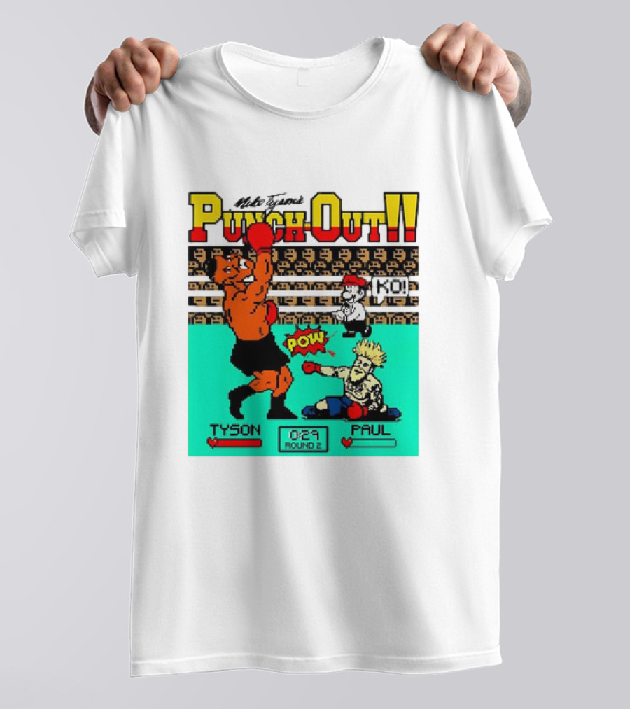 Mike Tyson’s Punch-Out KO Tyson POW Paul Round 2 Retro Game Boxing Match T-Shirt