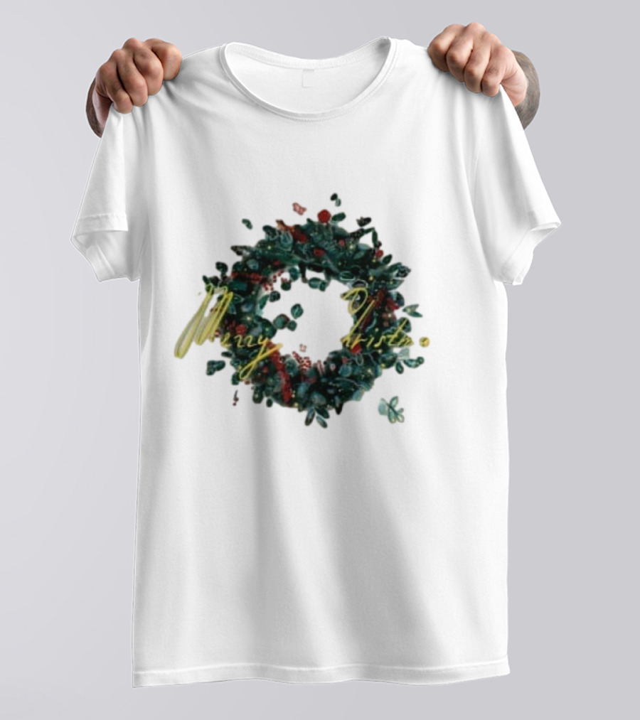 Merry Christmas Outdoor Wreath T-Shirt