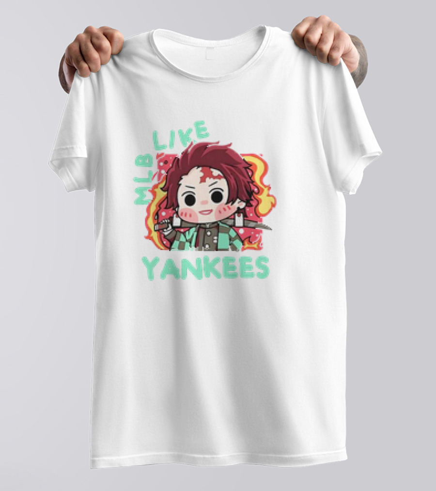 MLB Like Yankees Anime Demon Slayer Tanjiro T-Shirt