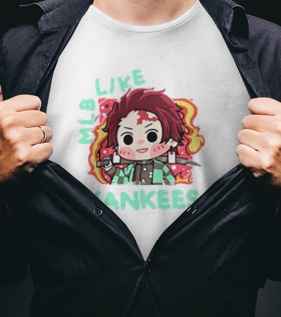 MLB Like Yankees Anime Demon Slayer Tanjiro T-Shirt