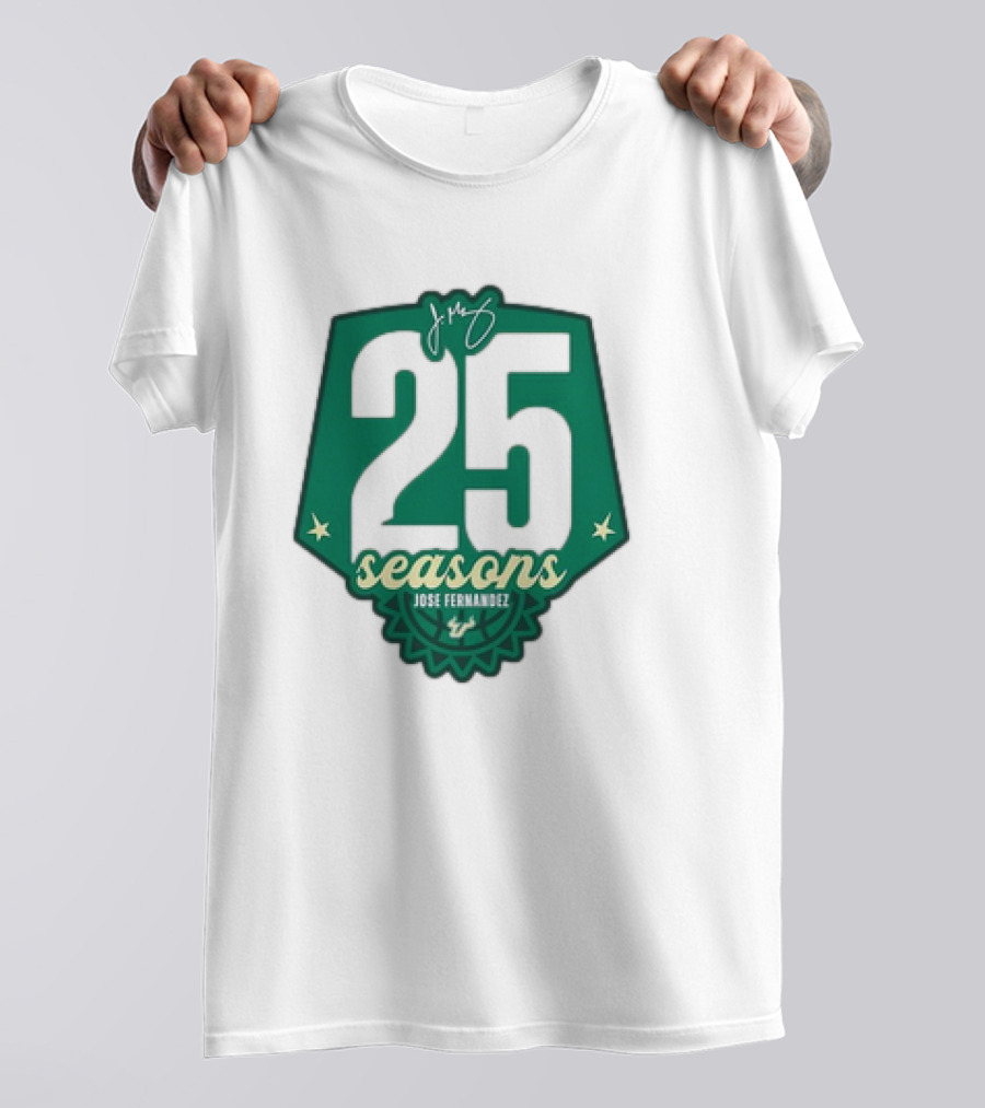 USF Women's Basketball 25 Seasons Jose Fernandez T-Shirt