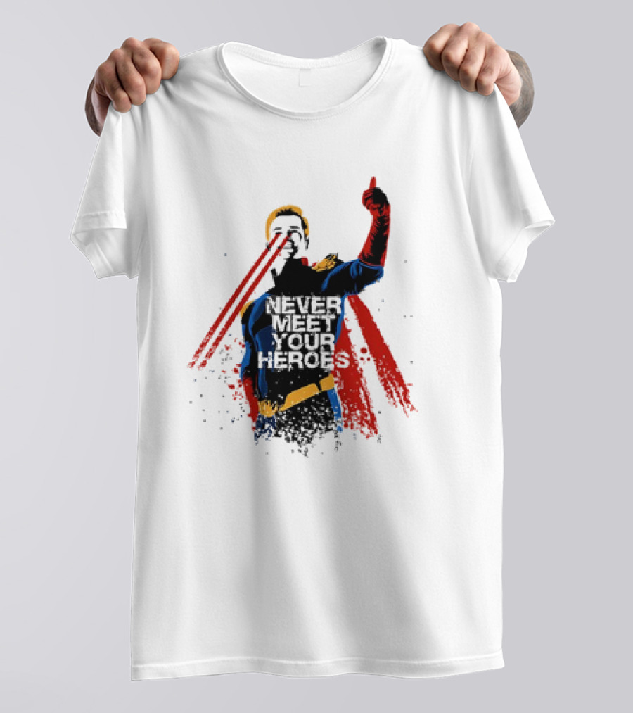 Never Meet Your Heroes Meme Laser Vision Superhero Approval Concept T-Shirt