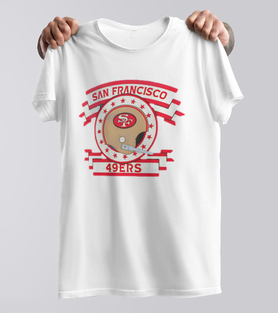 San Francisco 49ers SF Helmet Stars Banner T-Shirt