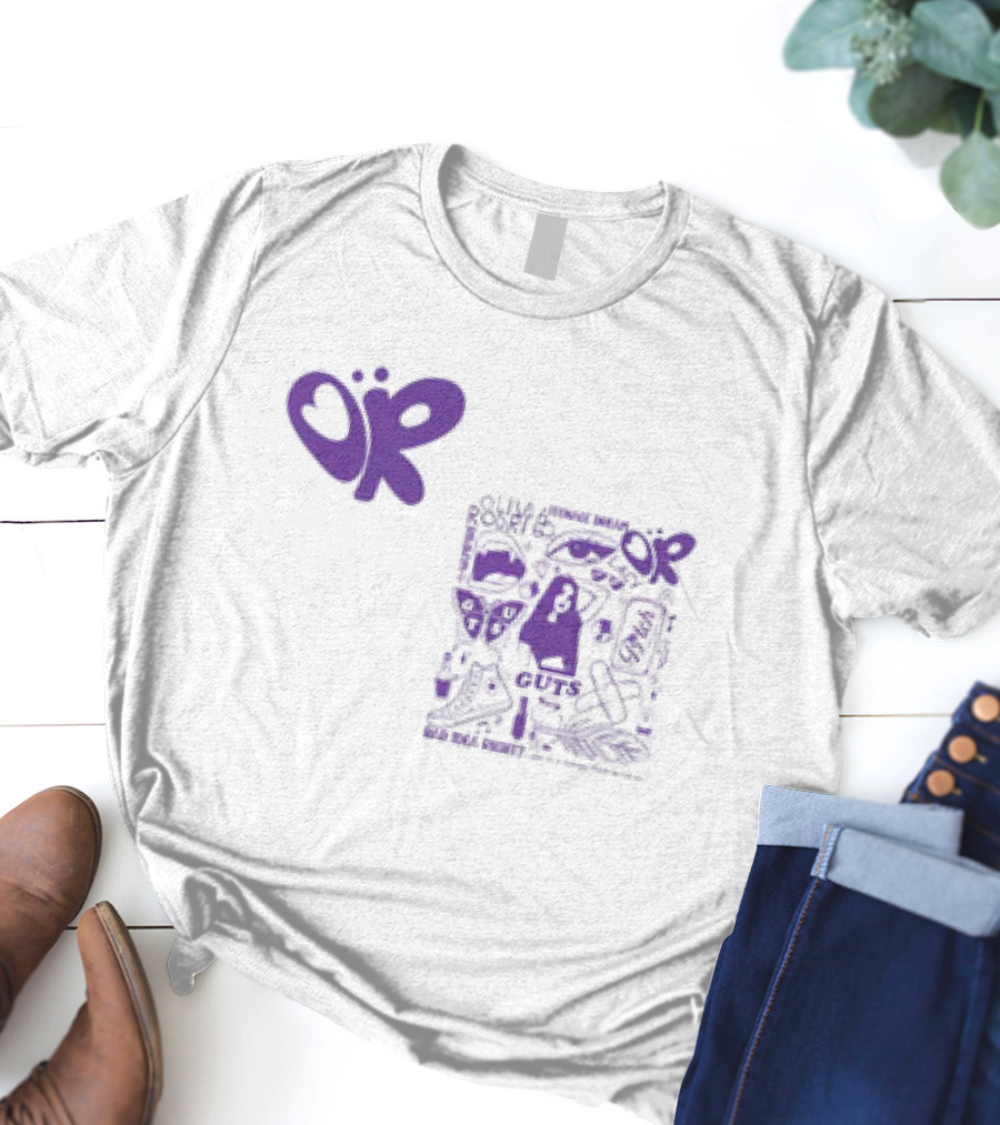 Olivia Rodrigo OR Guts Teenage Dream Sour Real Power Image Bomb Rib Cage Map Butterfly T-Shirt