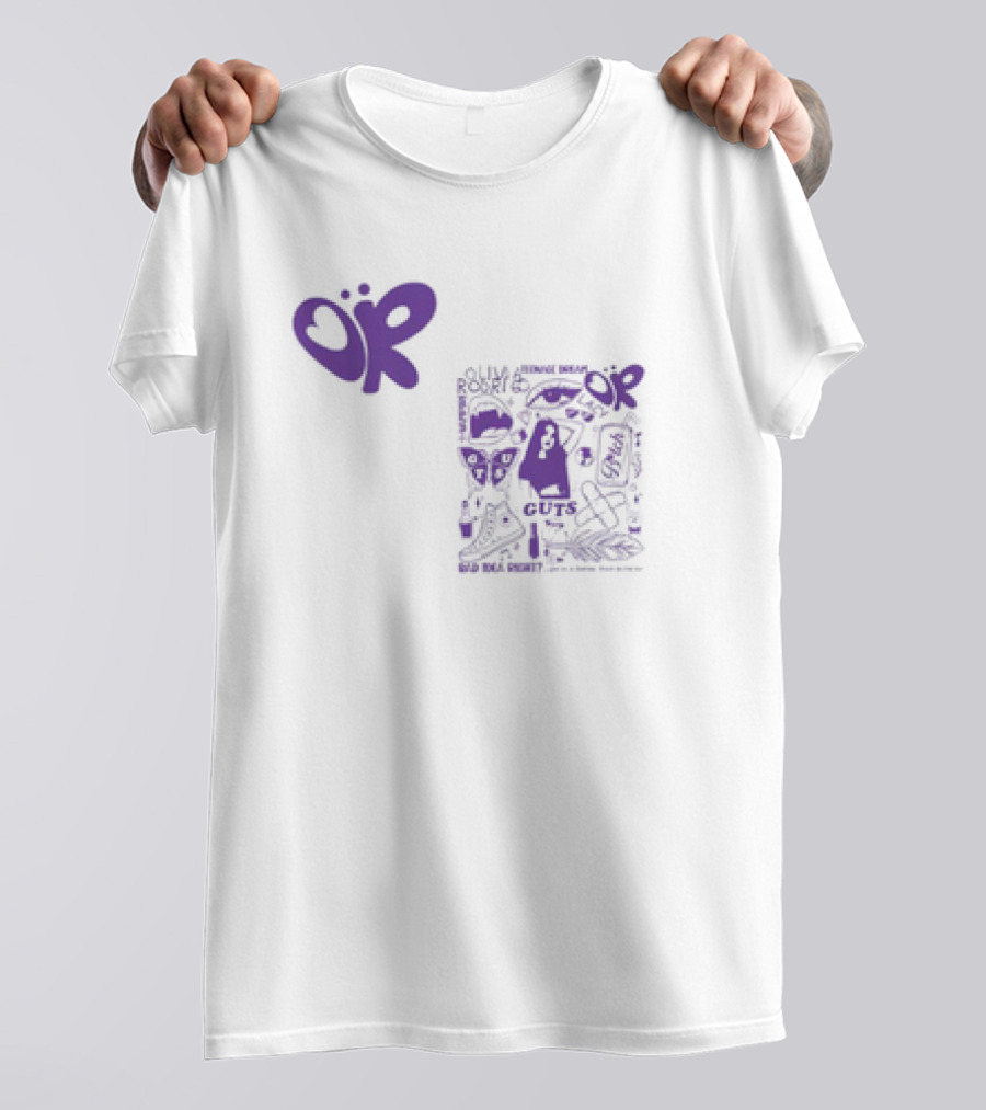 Olivia Rodrigo OR Guts Teenage Dream Sour Real Power Image Bomb Rib Cage Map Butterfly T-Shirt