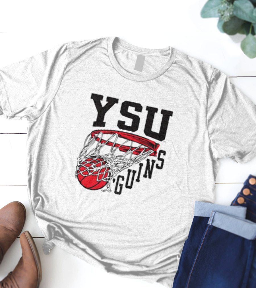 YSU Guins Basketball Hoop Retro T-Shirt