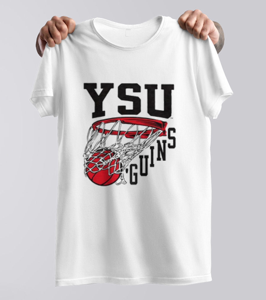 YSU Guins Basketball Hoop Retro T-Shirt