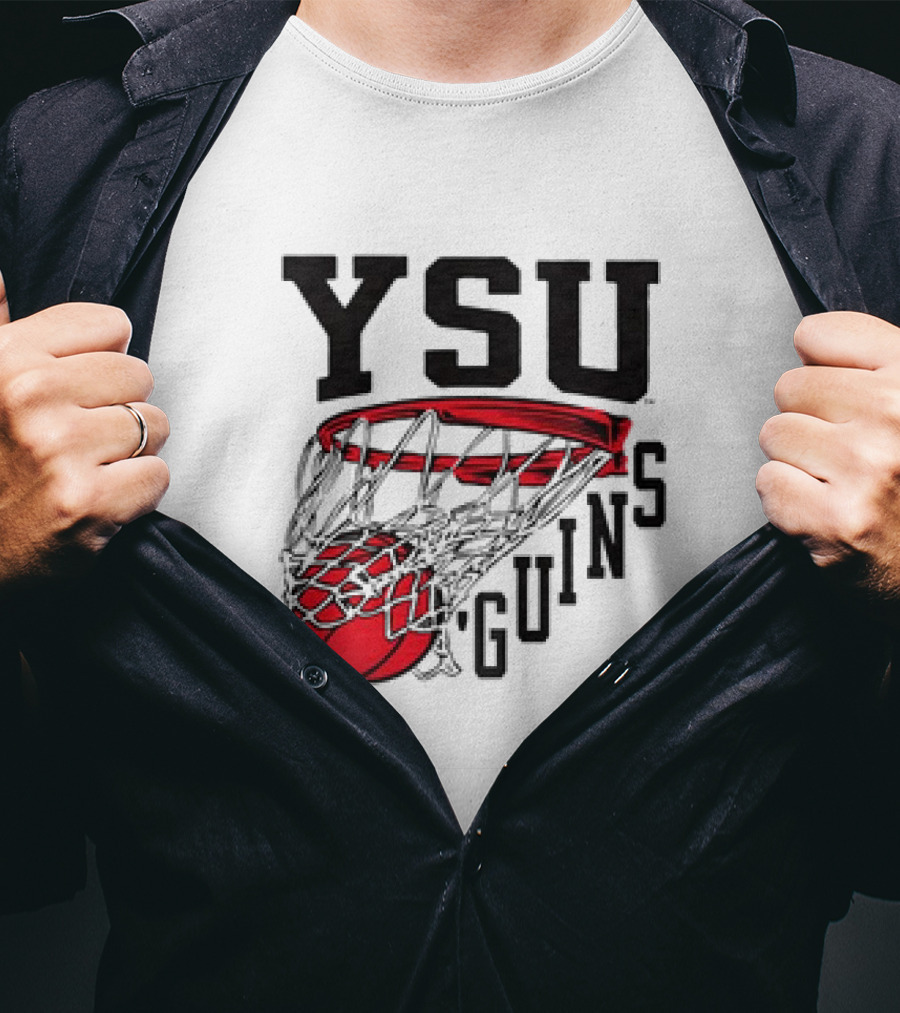 YSU Guins Basketball Hoop Retro T-Shirt