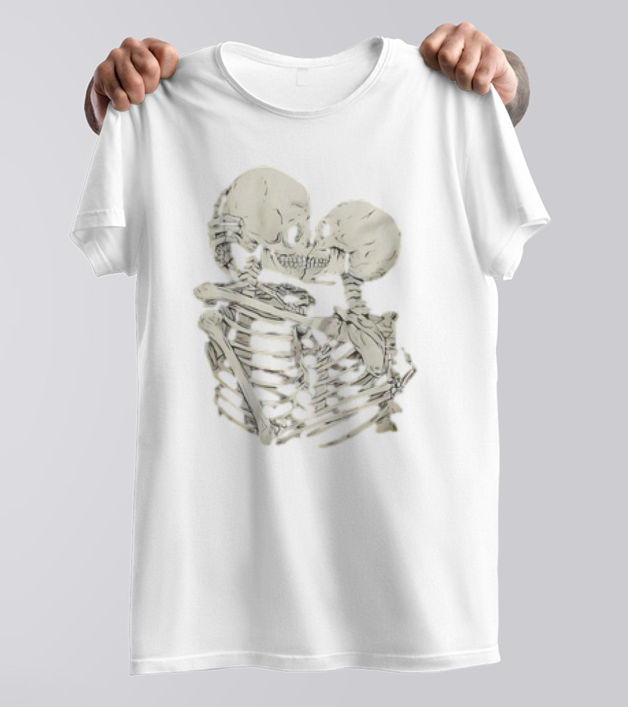 Skeletons Kissing Embrace T-Shirt