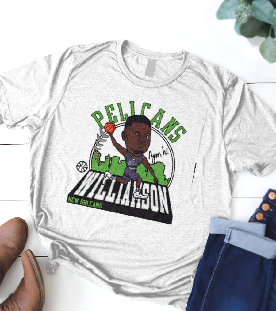 Pelicans New Orleans Zion Williamson Signature Caricature T-Shirt