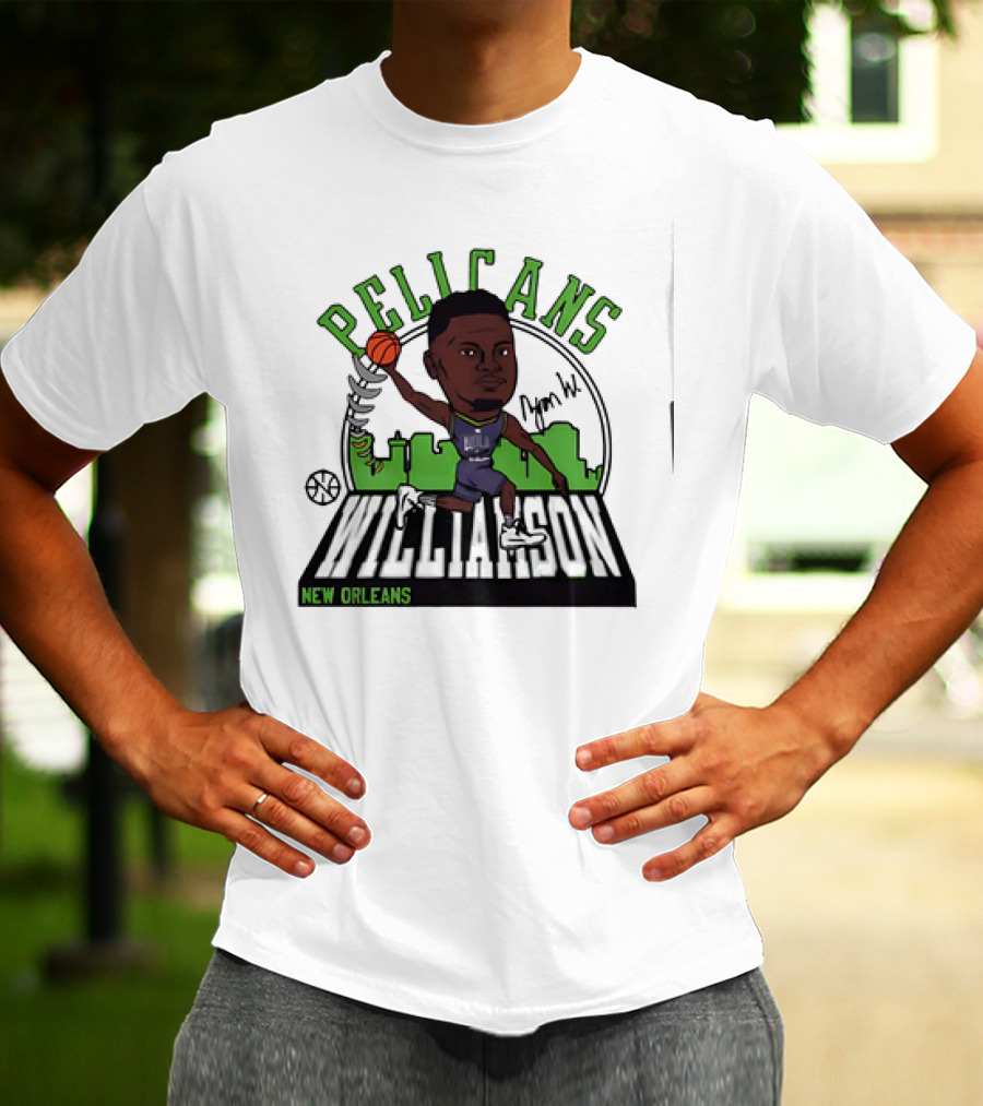 Pelicans New Orleans Zion Williamson Signature Caricature T-Shirt