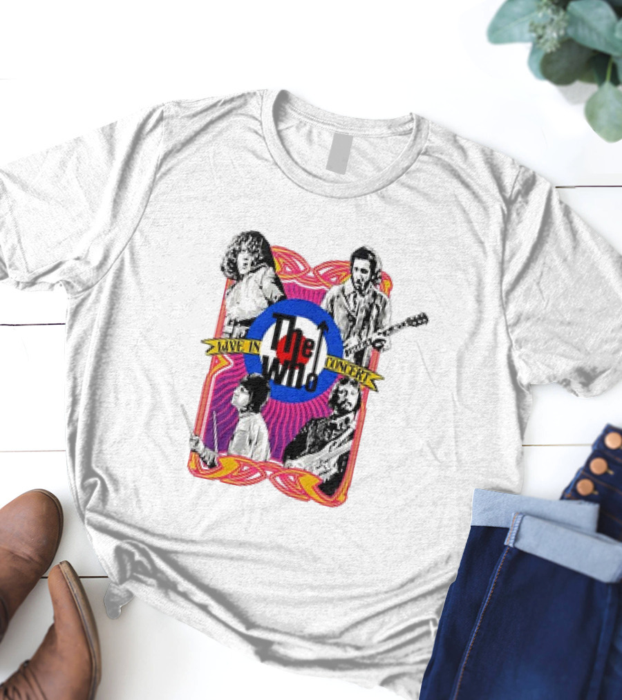 The Who Live In Concert Retro Collage T-Shirt