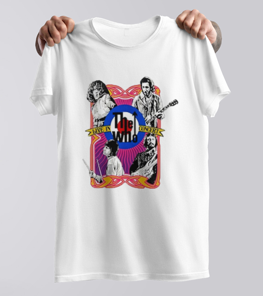 The Who Live In Concert Retro Collage T-Shirt