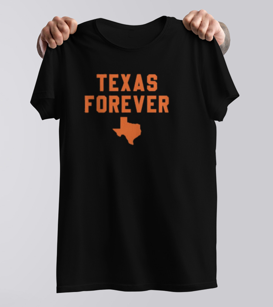 Texas Forever Texas Longhorns Football Map T-Shirt