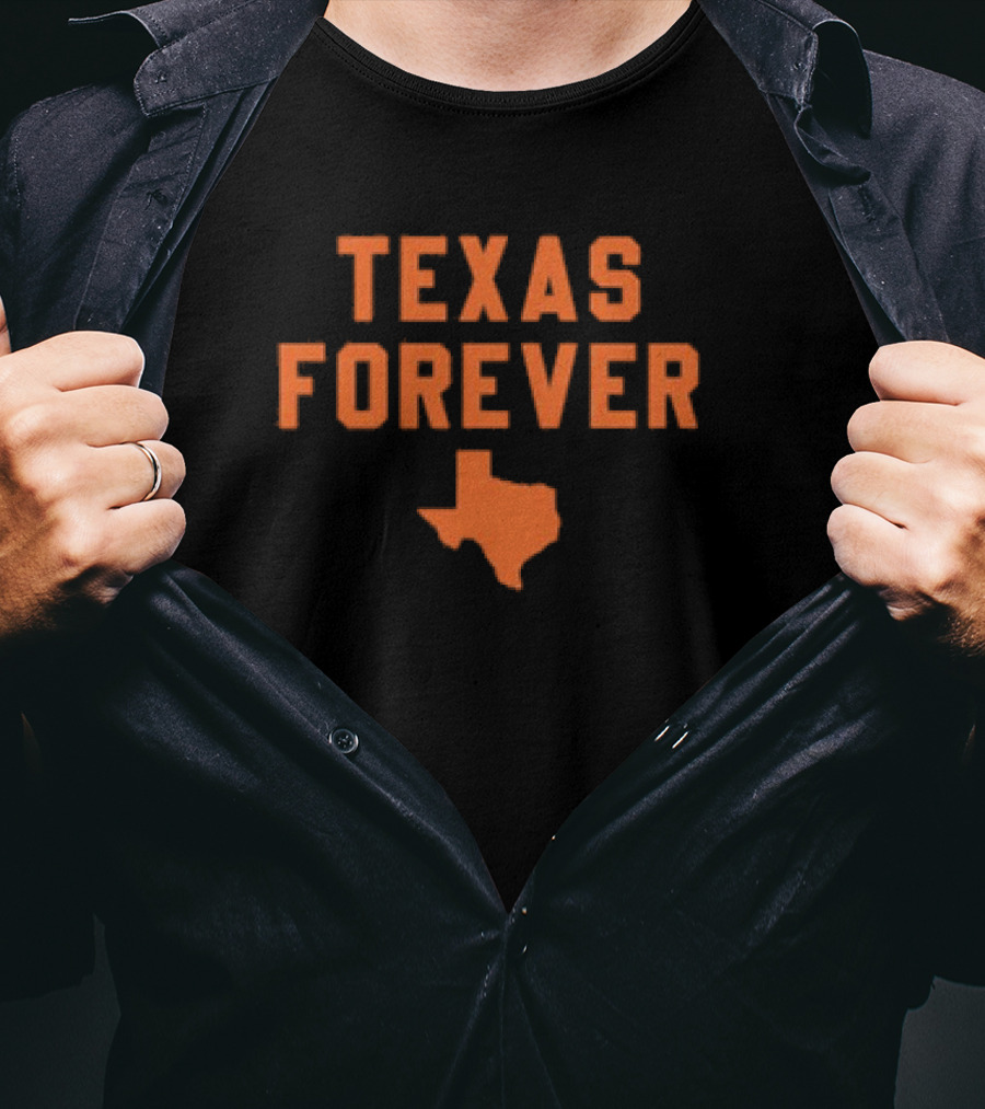 Texas Forever Texas Longhorns Football Map T-Shirt