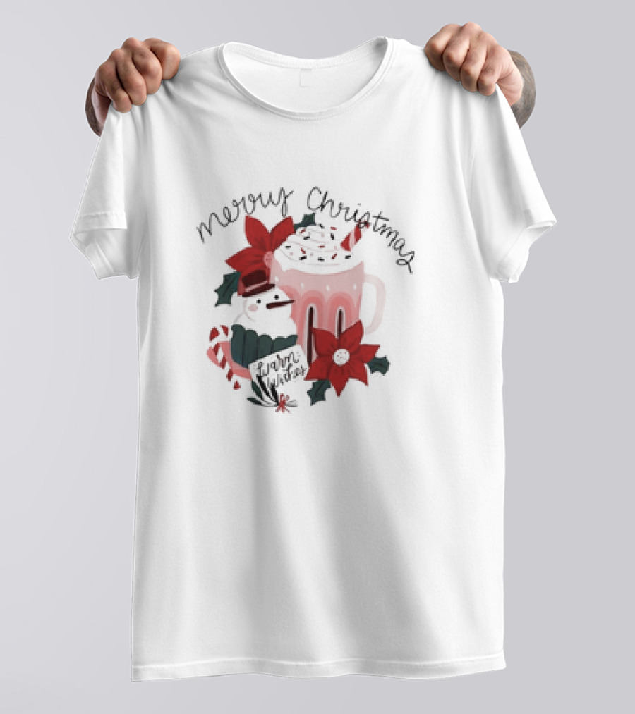 Merry Christmas Warm Wishes Hot Chocolate T-Shirt