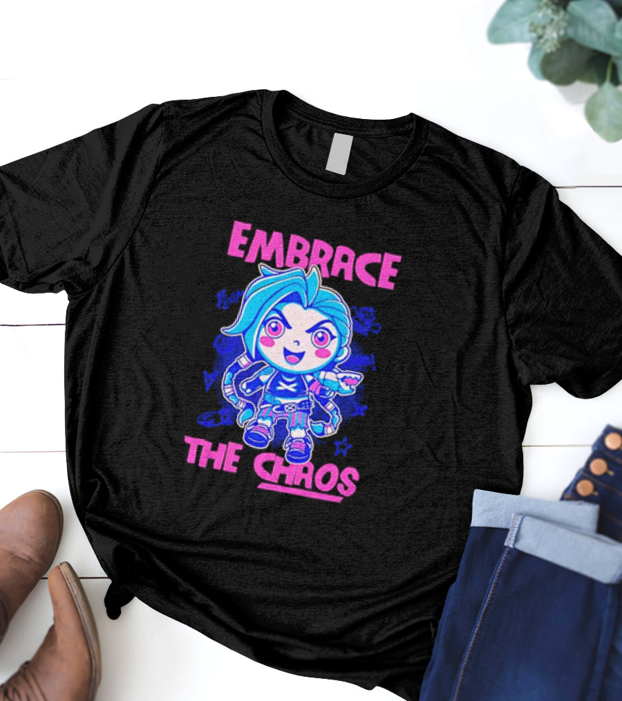 Embrace The Chaos Jinx League Of Legends Arcane Graffiti T-Shirt