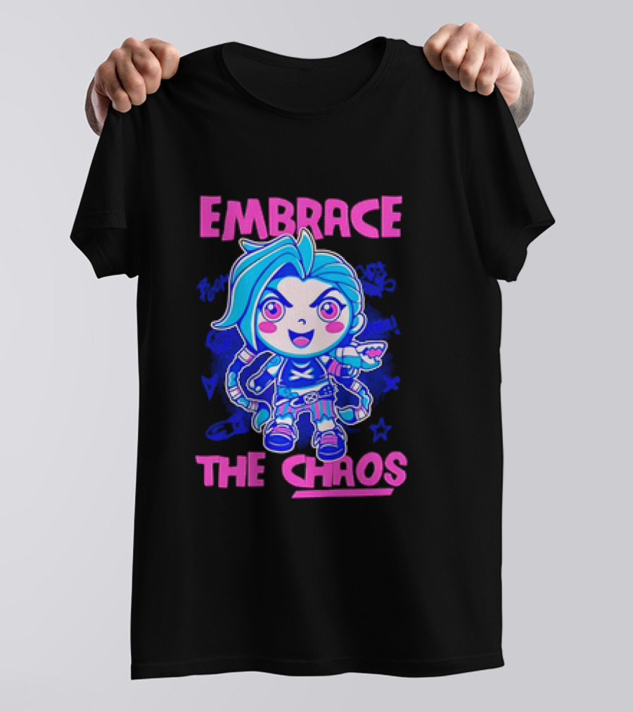 Embrace The Chaos Jinx League Of Legends Arcane Graffiti T-Shirt