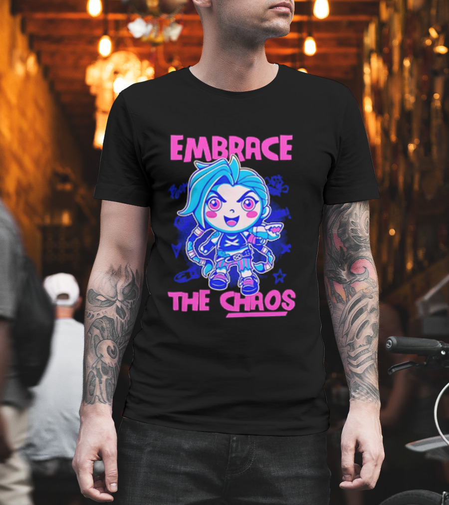 Embrace The Chaos Jinx League Of Legends Arcane Graffiti T-Shirt