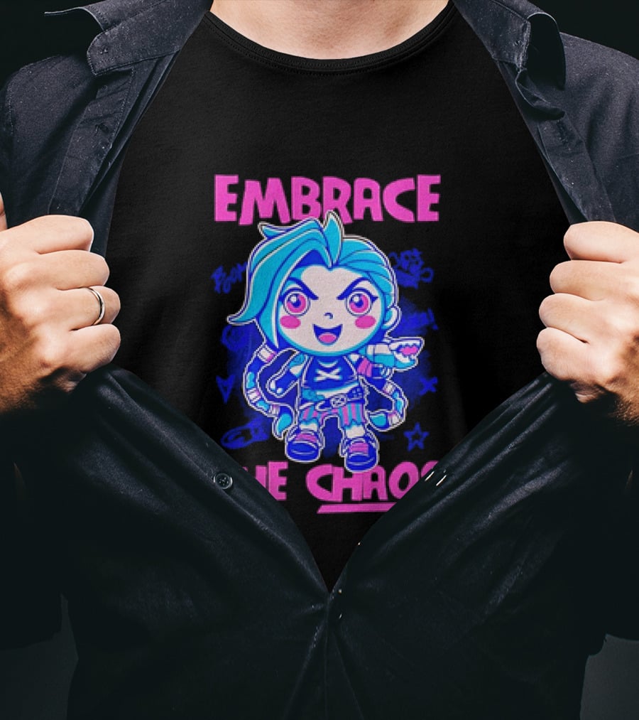 Embrace The Chaos Jinx League Of Legends Arcane Graffiti T-Shirt