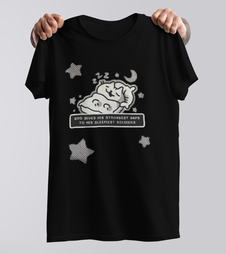 Strongest Naps Sleepiest Soldiers God Pillow Cuddles Moon Stars T-Shirt