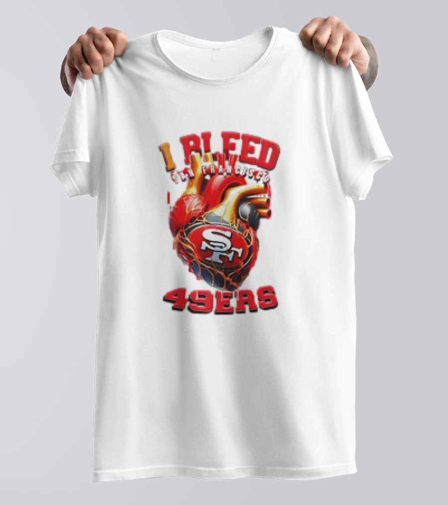 I Bleed San Francisco 49ers SF Heart 49ers T-Shirt